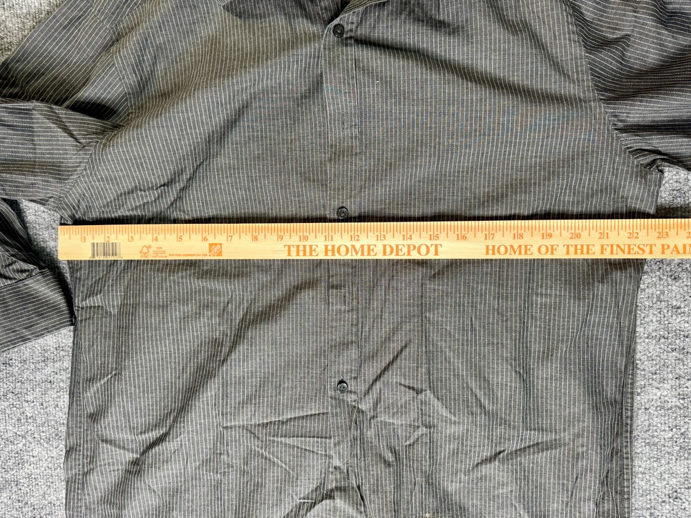 BCBGMAXAZRIA Shirt Mens L Gray Pinstripe Long Sleeve Button Up Modern Fit - Picture 9 of 14